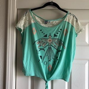 Teal tribal top from Roxy